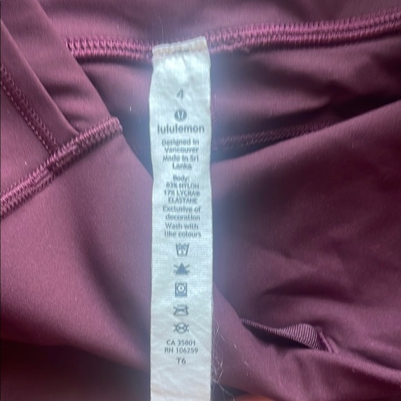 Lululemon Maroon High-Waisted Leggings - Picture 3 of 7